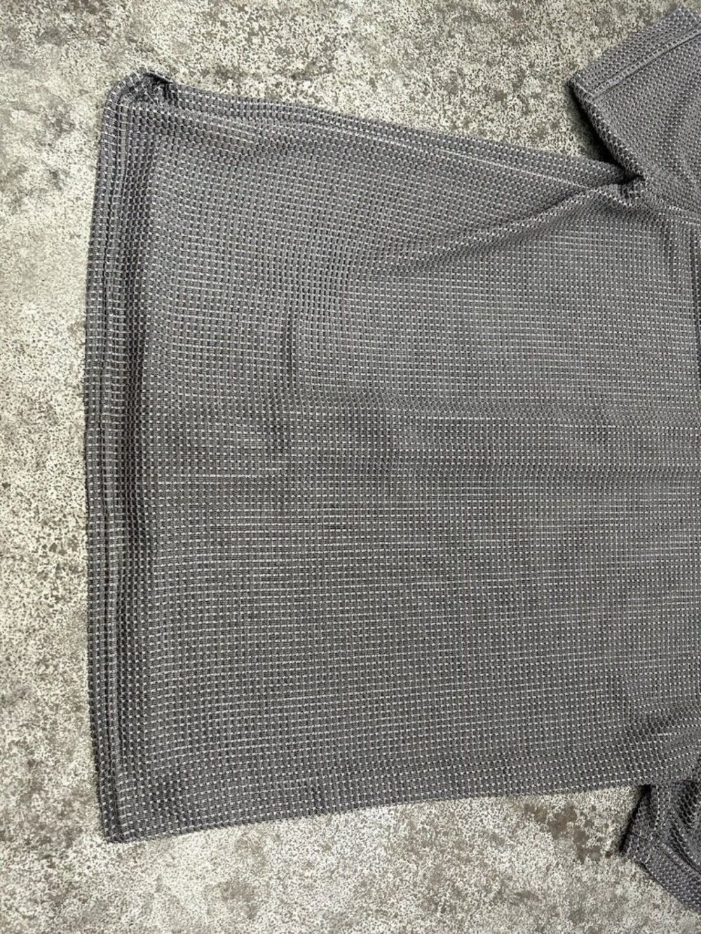 Vintage Positano Mens Disco Party Shirt Mesh Textured Size M Grey Open Collar - Picture 9 of 14